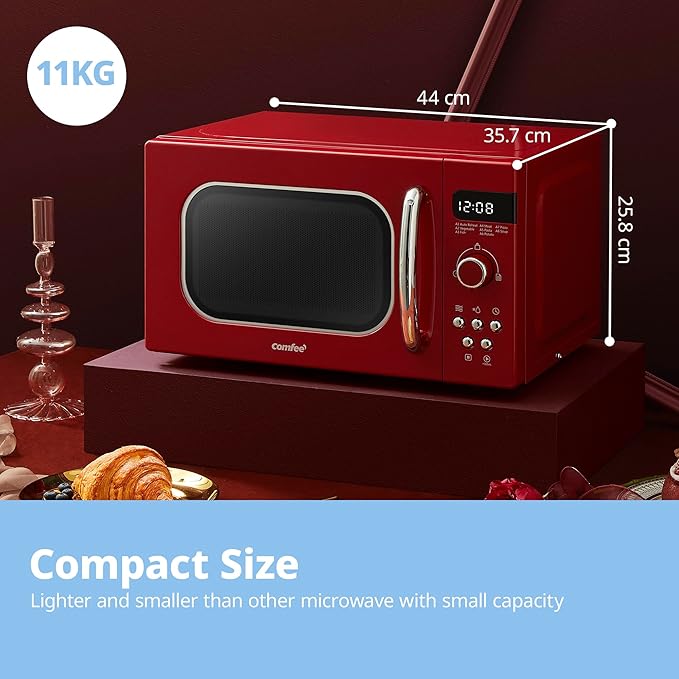Comfee 800W 20L Retro Microwave Oven with LED Display