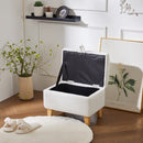 Livingandhome Teddy Fleece Upholstered Storage Ottoman