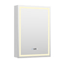 Livingandhome Single-Door Bathroom Mirror Cabinet with LED Lighting