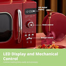 Comfee 800W 20L Retro Microwave Oven with LED Display