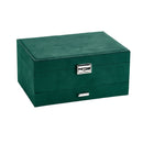 Sheonly 3-Tier Dark Green Velvet Jewellery Box with Lock