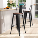 Livingandhome 4 PCS Vintage Metal Bar Stools