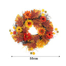 Large Autumn Daisy Maple Leaf Wreath Hanging Decoration