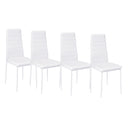 Livingandhome Set of 4 Modern Faux Leather Armless High Back Dining Chairs