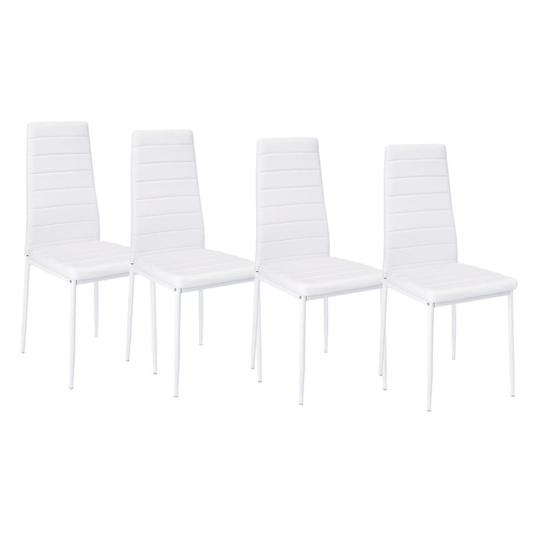 Livingandhome Set of 4 Modern Faux Leather Armless High Back Dining Chairs