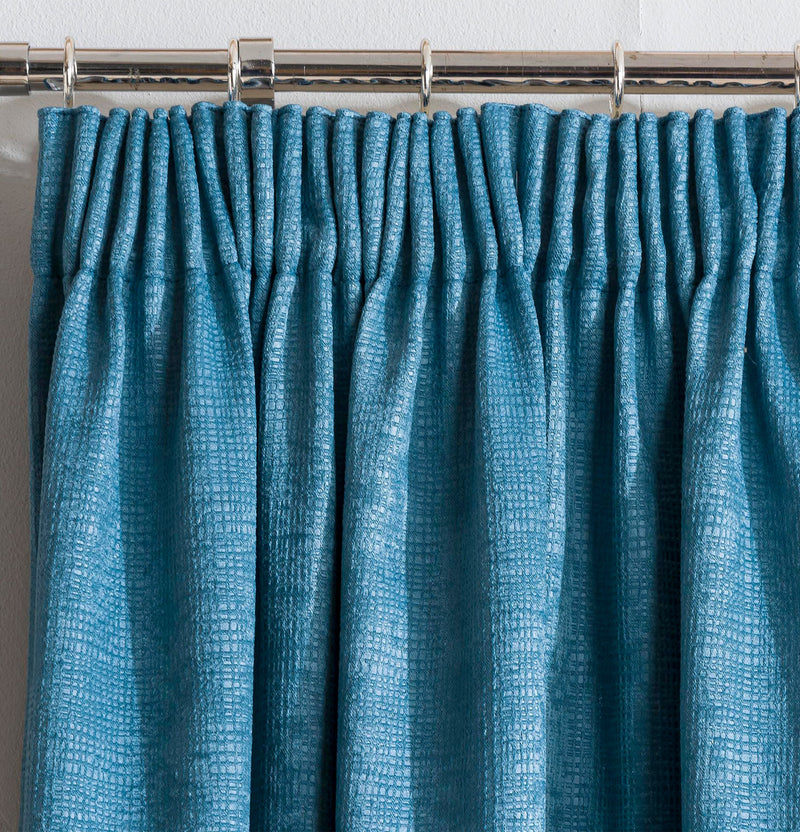 Enhanced Living Matrix Teal Tape Top Thermal Noise Reducing Dim Out Curtains - Pair
