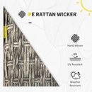 Outsunny 5 PCs Rattan Garden Furniture Set With Glass Coffee Table Dark Grey