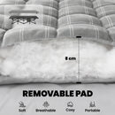 Outsunny Camping Cot Heavy Duty Folding Bed with Soft Pad Grey