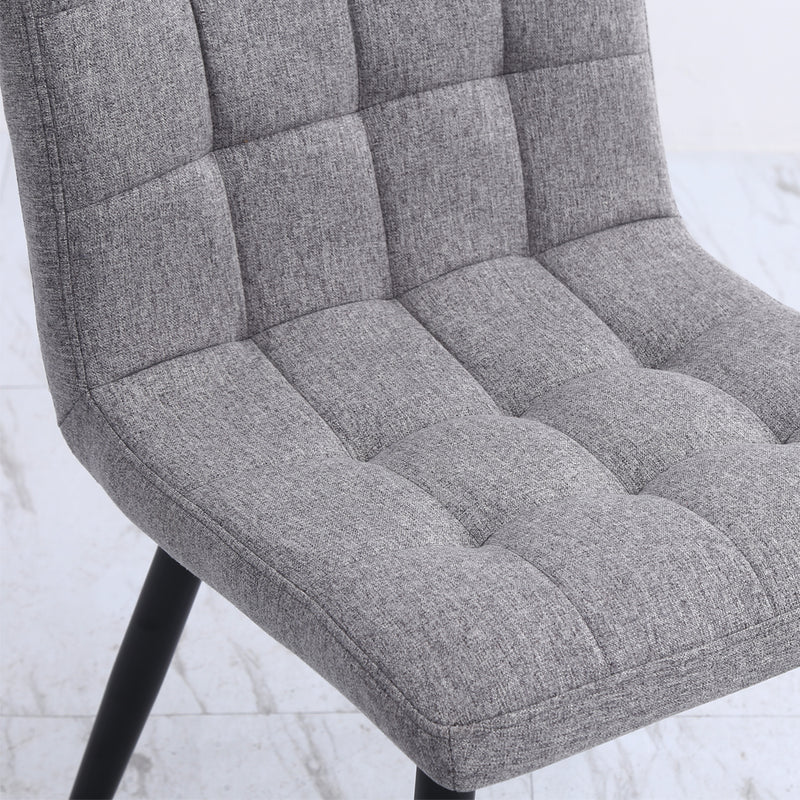Livingandhome 4Pcs Tufted Modern Armless Dining Chairs with Metal Legs