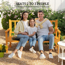 Outsunny Outdoor Bench with Liftable Middle Table, 153cm Wood Garden Bench