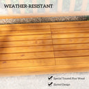 Outsunny Outdoor Bench with Liftable Middle Table, 153cm Wood Garden Bench