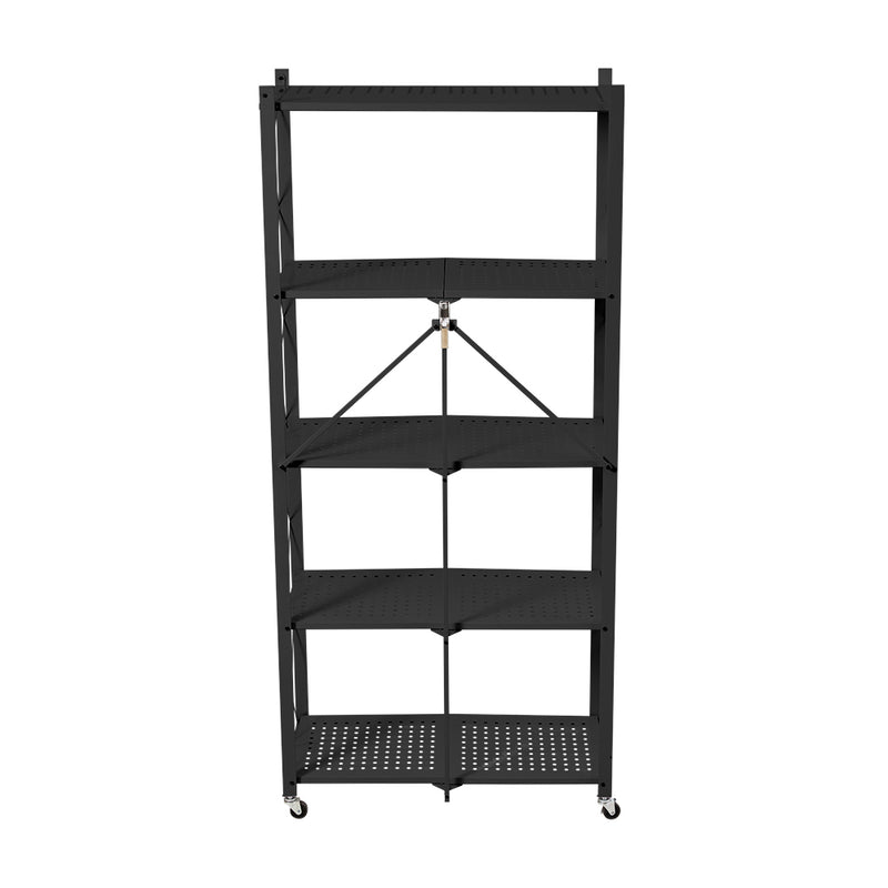 Livingandhome Black 5-Tier Metal Storage Rack