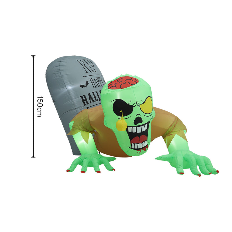 Zombie Tombstone Halloween Inflatable with Lights