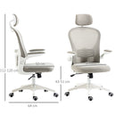 Vinsetto Mesh Office Chair With Headrest, 4D Lumbar Support, Flip-up Arm