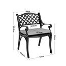 Breeins Set of 5 Retro Garden Bistro Set Cast Aluminum with Cushions
