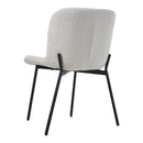 Livingandhome Set of 2 White Teddy Fleece Dining Chairs