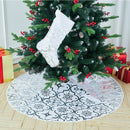 Livingandhome Round Shape Christmas Tree Base Skirt Xmas Ornament With Stocking