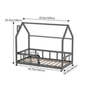 Kidkid Pine Wood House-Shaped Bed Frame