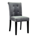 Livingandhome Tufted Velvet Dining Chair with Nailhead Trim