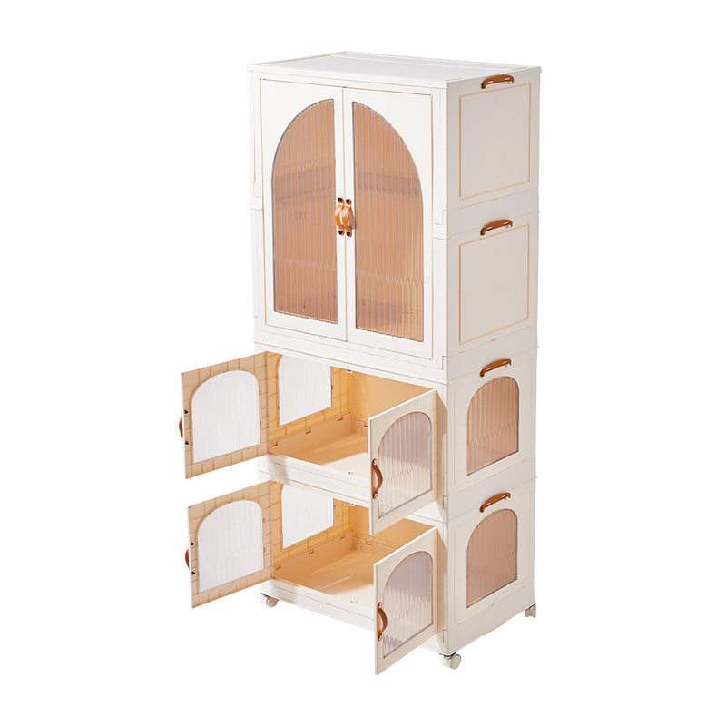 Livingandhome White Plastic Wardrobe and Toy Storage Unit