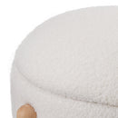 Livingandhome Upholstered Round Storage Ottoman Foot Rest
