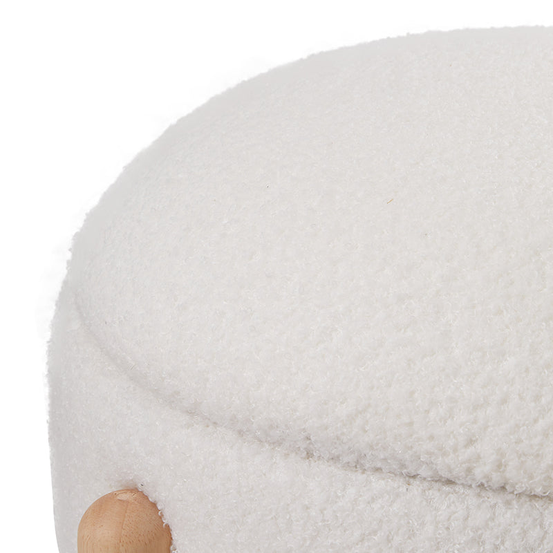 Livingandhome Upholstered Round Storage Ottoman Foot Rest