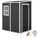 Outsunny Lean To Garden Shed, Plastic Tool Storage House W/ Lockable Door