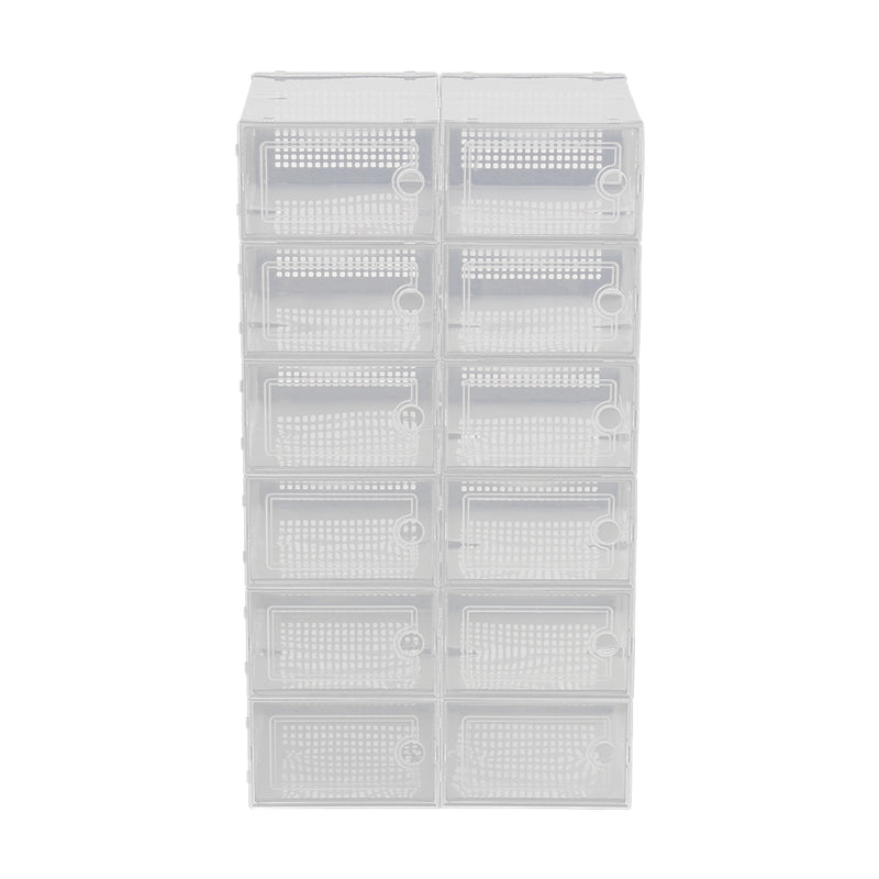 Cottonfy UK 12x Stackable Shoe Storage Box Organiser