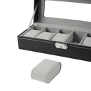 Sheonly Elegant Faux Leather Watch Display Case with 6 Slots