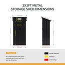 Breeins 3x2FT Outdoor Metal Garden Storage Shed