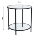 Livingandhome Round Tempered Glass Side Table