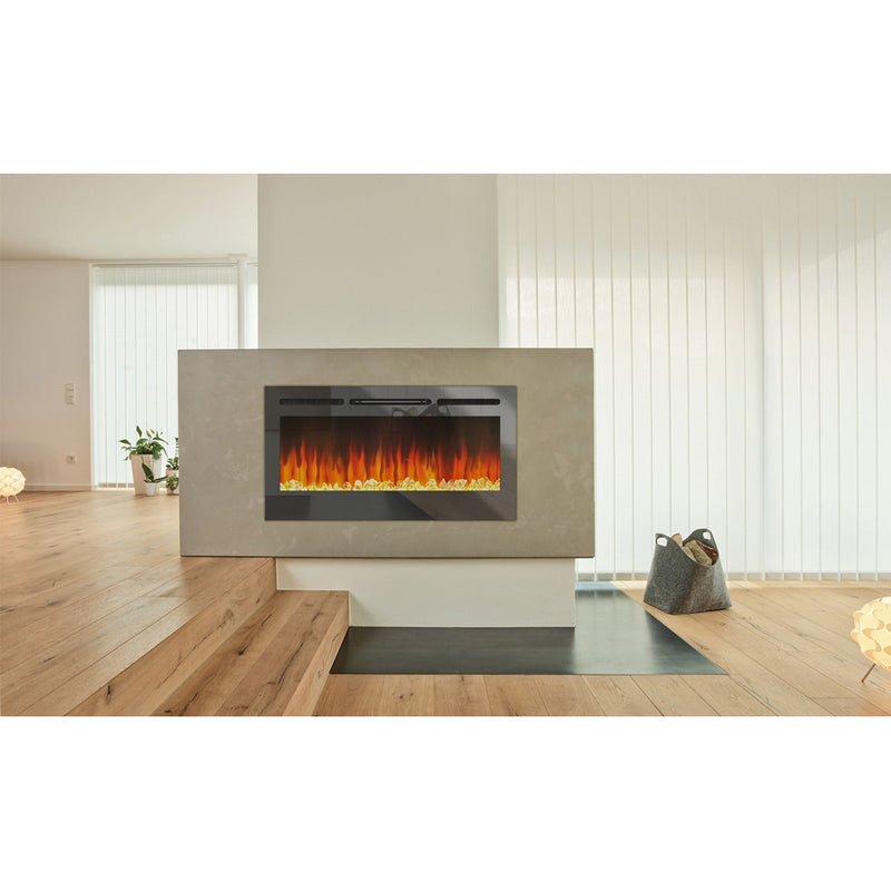 Livingandhome Linear Electric Fireplace Recessed