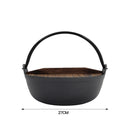 Lifeideas Cast Iron Pot With Wooden Lid For Campfire Cooking