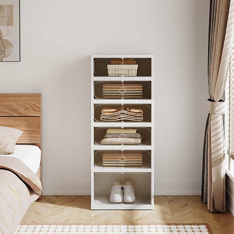 Livingandhome 6-Tier Foldable Storage Rack with Doors