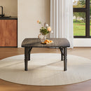 Livingandhome Square 70cm Wooden Folding Coffee Table Black