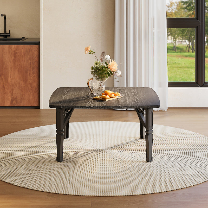 Livingandhome Square 70cm Wooden Folding Coffee Table Black