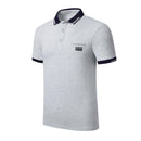 Turn Down Collar Short Sleeve Polo Shirt - Grey