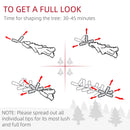 HOMCOM 6ft Flocked Pencil Christmas Tree With Auto Open, Steel Base