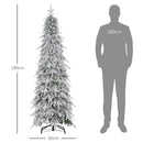 HOMCOM 6ft Flocked Pencil Christmas Tree With Auto Open, Steel Base