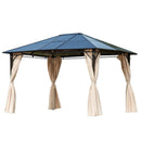Outsunny Hardtop Gazebo 3.6m x 3m - Brown
