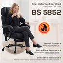 HOMCOM Vibration Massage Office Chair W/ Heat Reclining Function, Black