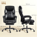HOMCOM Adjustable Office Chair With Footrest, Armrest, Casters, Black