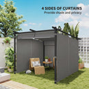 Outsunny 3 X 3(m) Metal Pergola With Retractable Roof And Sidewalls, Light Grey