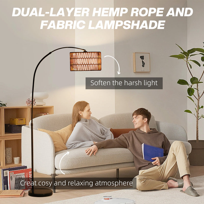 HOMCOM Floor Lamp for Living Room, Standing Lamp with Foot Switch, Black