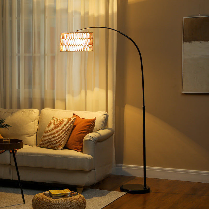 HOMCOM Floor Lamp for Living Room, Standing Lamp with Foot Switch, Black