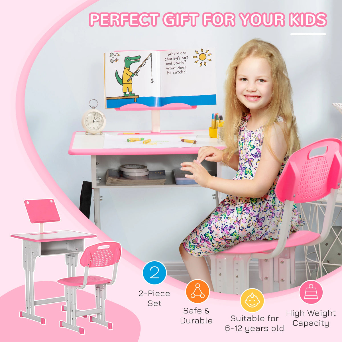 Desk and chair set for 7 year old sales