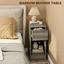 HOMCOM Bedside Tables Set of 2, Nightstands for Bedroom, Living Room, Grey