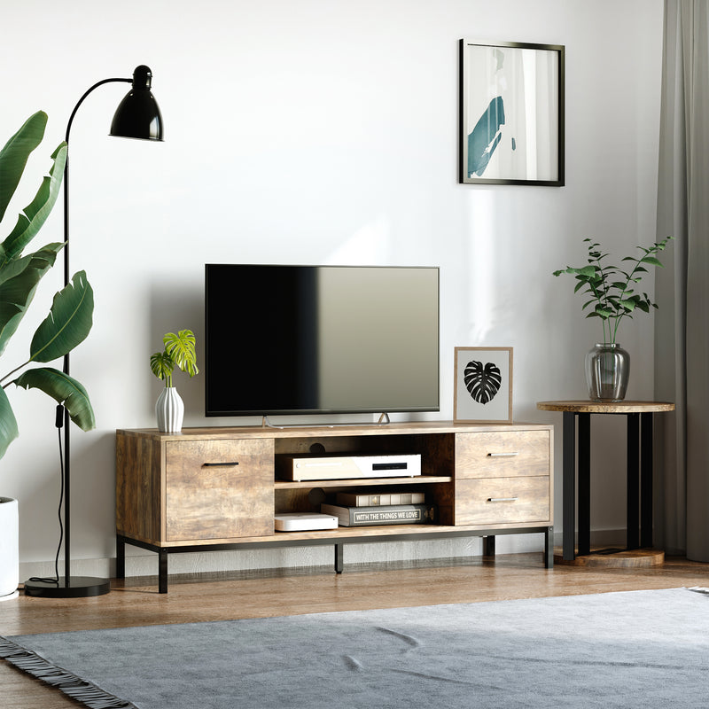 HOMCOM TV Stand for TV up to 50 Inches with Storage Coffee