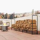 Outsunny Metal Firewood Rack, Log Holder, 300 x 36 x 99 cm, Dark Green