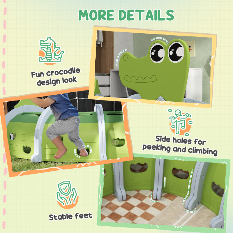 AIYAPLAY Kids Play Tunnel for Ages 3-6 Crawl and Climb, Crocodile Design